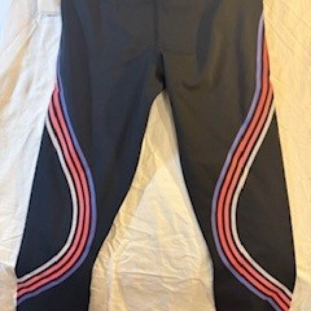 Spiritual Gangster Leggings - Black with Multi-Stripe - NWT - Picture 2 of 3
